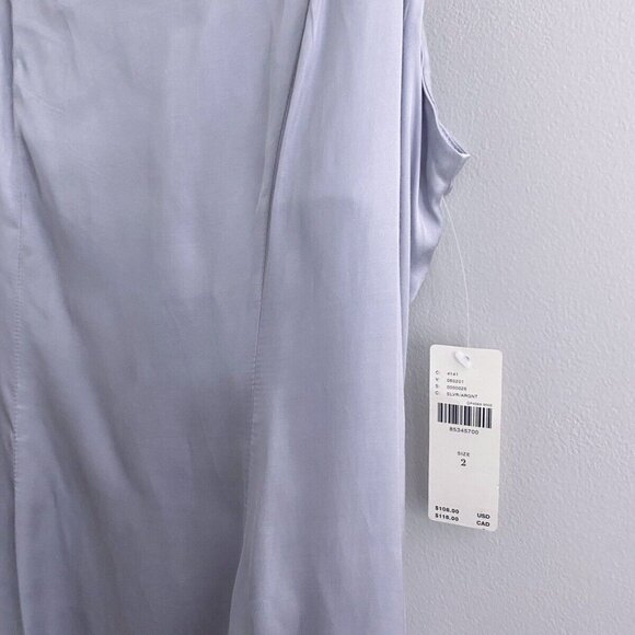 By Anthropologie Lace-Trimmed Dress SIZE 2 silver color new with tag - Picture 6 of 8